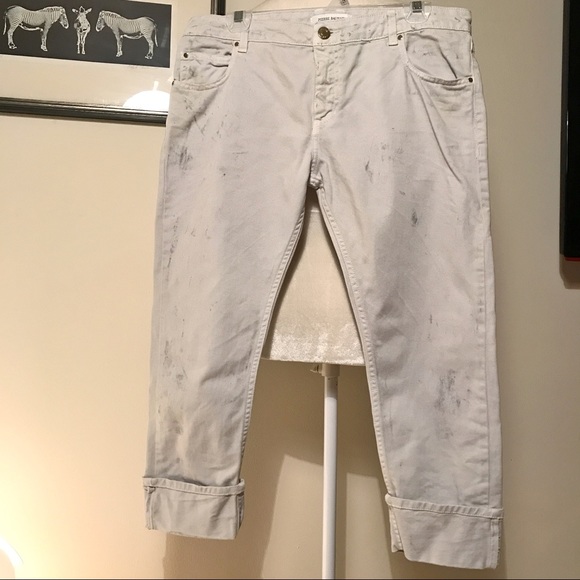 Pierre Balmain Skinny Crop Dirty Cuff Jeans gold - Picture 3 of 6